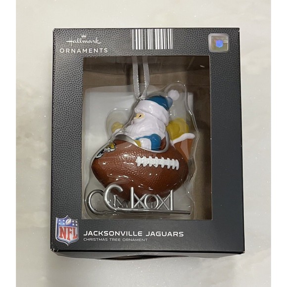 Hallmark 'Jacksonville Jaguars' NFL Santa Football Sleigh Ornament New In Box - Picture 8 of 8